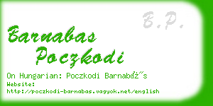 barnabas poczkodi business card